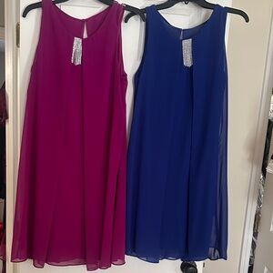 MSK Magenta and Blue Sleeveless Dresses